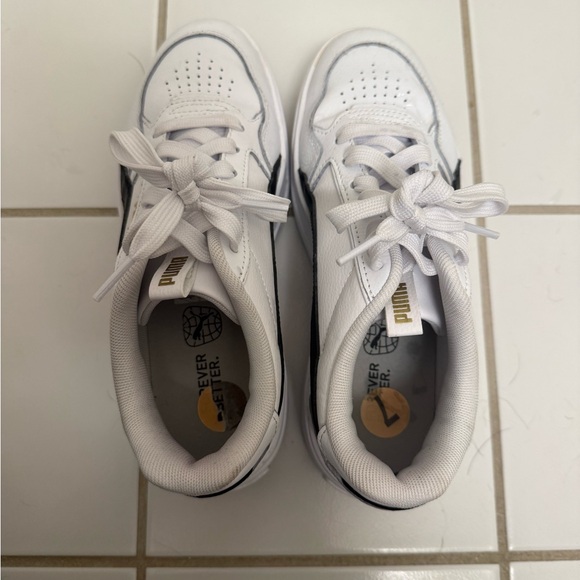 Puma Women's White and Black Platform Sneakers - Picture 2 of 5